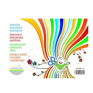 Cardstock SMLT A4 double-sided colored paper pack — 8 sheets assorted colors