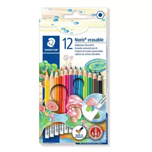 Staedtler Noris erasable 144 50 Melns, Zils, Bordo, Brūns, Zaļš, Gaiši zaļš, Mauve, Navy (tumši zila), Oranžs, Persiku, Sarkans, Dzeltens 12 pcs