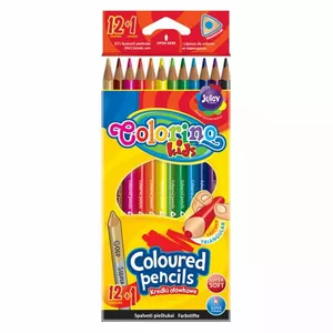 Colored pencils colorino Colored Pencils 12+1 Colors, triangular shape, set for children