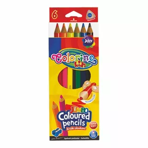 Krāsainie zīmuļi Colorino Jumbo, 6 krāsas — komplekts biezā profila zīmuļu