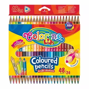 Colorino Colored Pencils triangular set 24 pcs — 48 colors (double-ended) for children