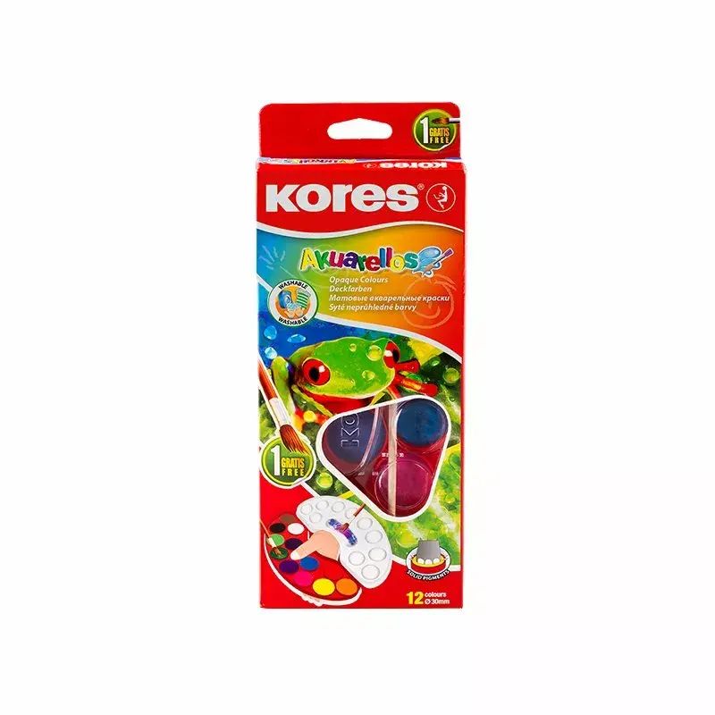 KORES Akvareļu komplekts 12 krāsas ar otu Photo 2
