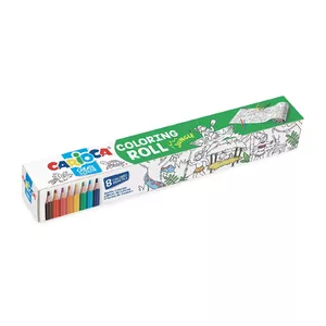 Carioca Coloring Roll + 8 Pencils Jungle Mākslinieka galds uz riteņiem