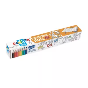 Carioca Coloring Roll + 8 Pencils ABC Mākslinieka galds uz riteņiem