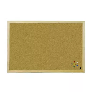 Cork Notice Board Bi-Office Budget 60x40 cm with Pine Frame