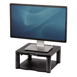 Monitor Riser Fellowes Premium Graphite — single-screen stand, supports up to 36 kg, for screens up to 21"