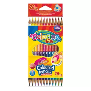 Colorino colored pencils 200-05880 set — 12 triangular pencils, 24 colors (double-ended)