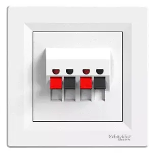 Schneider Electric двойная розетка для динамиков EPH5700121 белая — настенная панель с двумя аудиовыходами