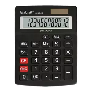 Настольный калькулятор Rebell 8118-12 12 цифр черный