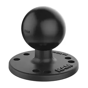 Mounting plate with 1" rubber ball, Brodit RAM-202U, round plate, black, 99.8 g
