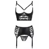 abierta fina Shelf Bra Suspender Set 85C/L Black Photo 9