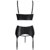 abierta fina Shelf Bra Suspender Set 85C/L Black Photo 7