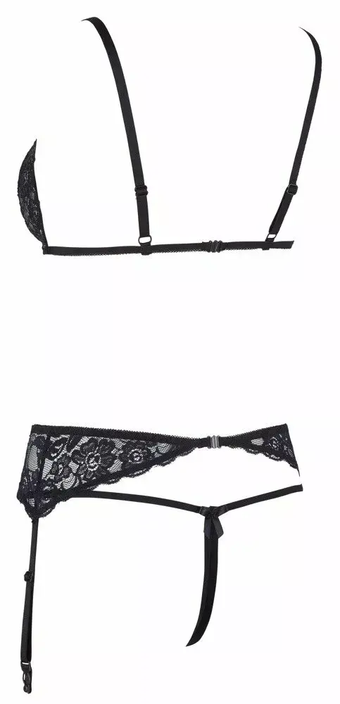 Mežģīņu zeķtura komplekts Cottelli Collection M Black Photo 6