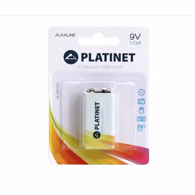 Baterija PLATINET PMBL6LR61B — Krona 9V alkaliskā Photo 2