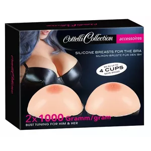 Силиконовые протезы груди cottelli collection модель 24607265001, пара, 1000 г на грудь, реалистичные вставки