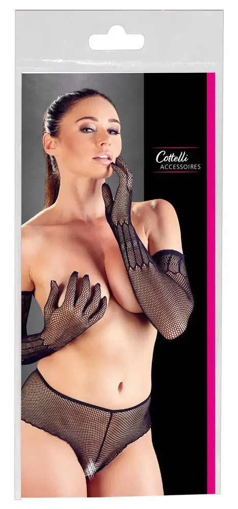 Tīkliņa elkoņa garuma cimdi Cottelli Collection