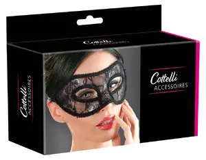 Маска для глаз cottelli collection 24802711001 — регулируемая мягкая тканевая повязка для сна/слепая маска с кружевом