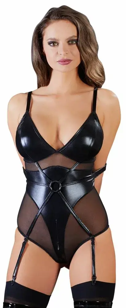 Body Cottelli Collection S Black with ring and 2-way zip Photo 2