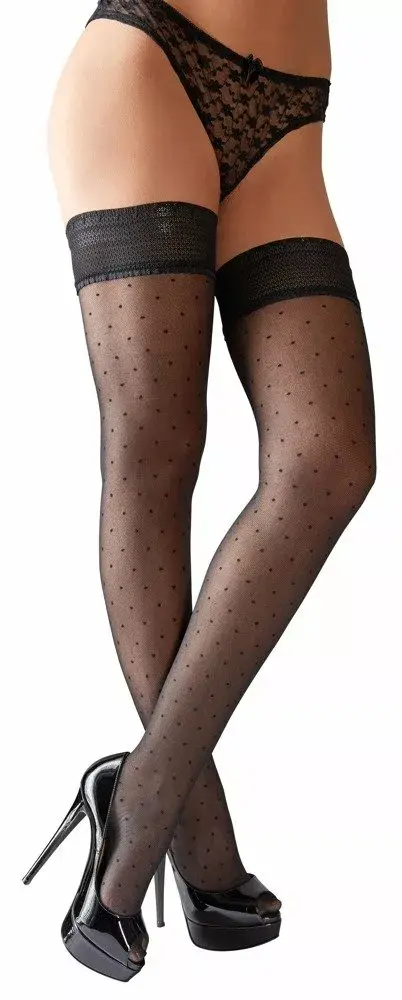 Чулки-держатели Cottelli Collection Dots 4 Photo 2