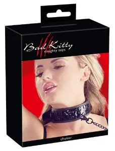 Pet collar and leash set bad kitty 24919741001 — adjustable 5.5 cm collar (40–48 cm) with 88 cm leash