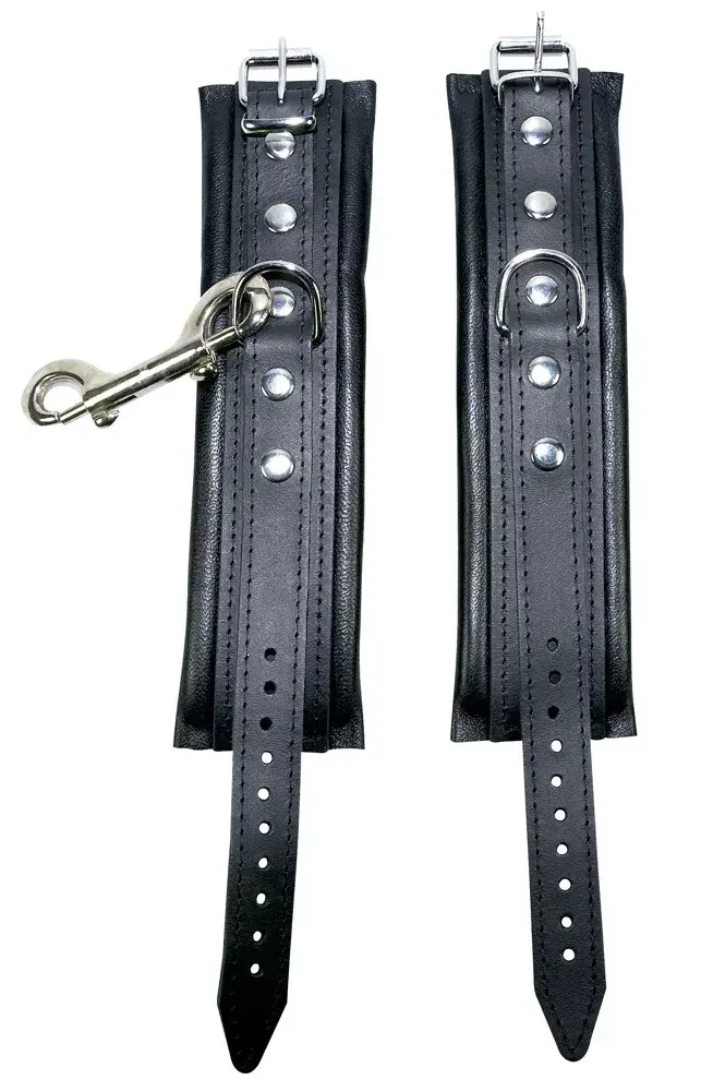 Кожаные наручники ZADO Cuffs ZADO Leather Black Photo 3