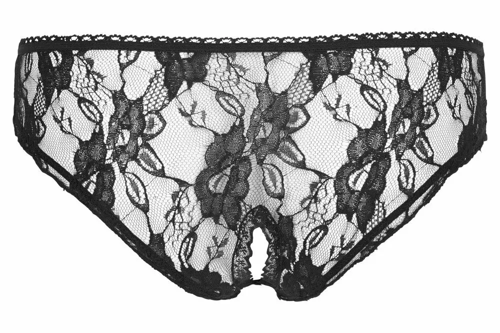 Трусики cottelli collection Crotchles — черные L Photo 6