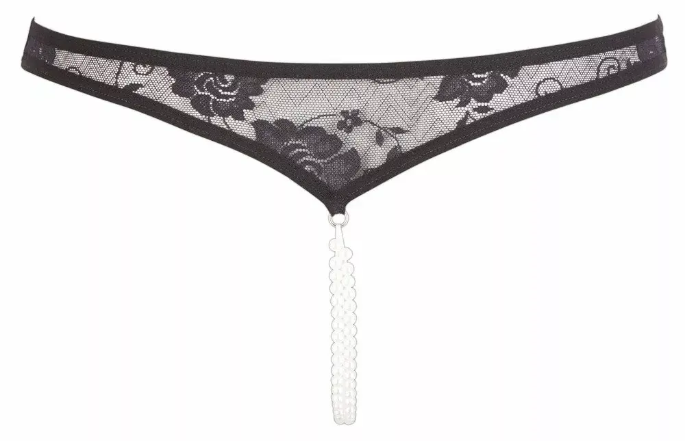Тонг Cottelli Collection Lace String Pearls M Photo 7