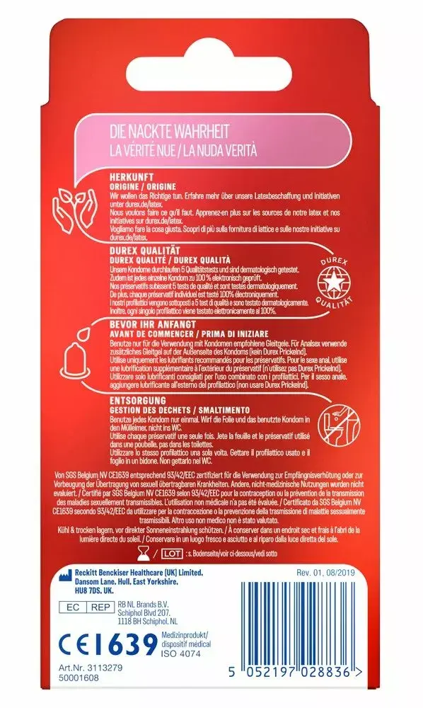 Condom Durex Gefühlsecht Extra Feucht – 10 pcs Photo 4