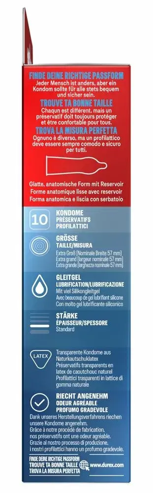 Male condom Durex Gefühlsecht Extra groß XXL 60 mm Photo 2
