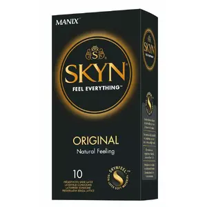 Condom Manix SKYN Original 10 pcs — sensoprene (polyisoprene), latex-free, length 180 mm, nominal width 53 mm