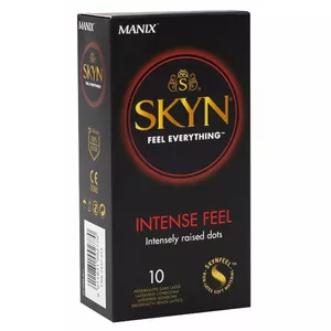 Condoms Manix SKYN Intense Feel — 10 pcs, non-latex polyisoprene, lubricated, ribbed