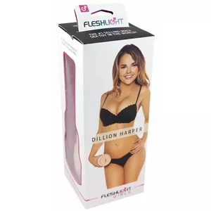 Rokās turams vīriešu masturbators Fleshlight Dillion Harper — TPE Superskin, ievades dziļums 241,3 mm, bēšs/balts