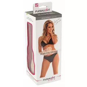Masturbators Fleshlight Jessica Drake bēšs/balts, TPE Superskin, ievades dziļums 25 cm