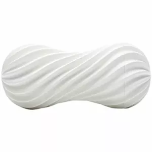 Pocket masturbator TENGA White Elastomer – reusable TPE sleeve with vacuum, 17.6 cm length, 16.5 cm insertion, Ø 1.3 cm