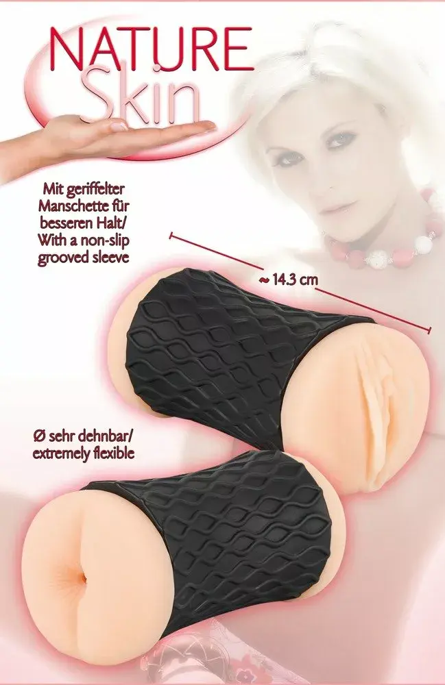 Маструбатор Nature Skin Pussy & Ass — силикон чёрный Photo 6