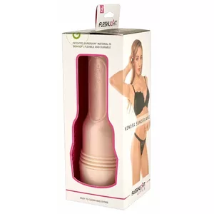 Masturbator Fleshlight Kendra Sunderland Beige White, Superskin TPE, 25 cm insertion