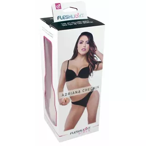 Rokā turams vīriešu masturbators Fleshlight Adriana Chechik — TPE Superskin, ievietošanas dziļums 241,3 mm, perlamutra/balts