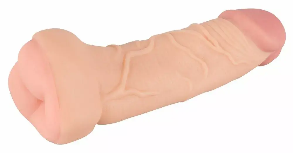 Мастурбатор Nature Skin 2in1 Extension+Mas Silicone Black Photo 2
