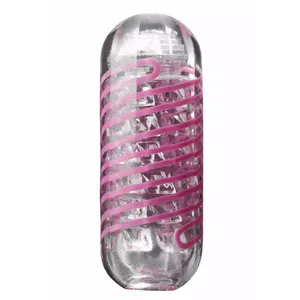 Masturbator TENGA Spinner Transparent, reusable male stroker, internal coil, length 13–17 cm, Ø 4.5 cm, elastomer/ABS/PC