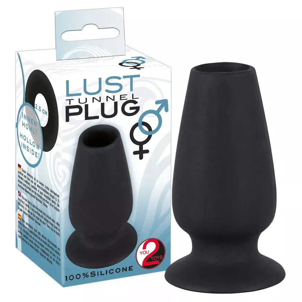 Анальная пробка you2toys Silicone Black, полая 10 см Photo 8