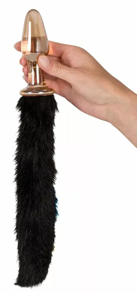 you2toys стеклянная анальная пробка с меховым хвостом Photo 5