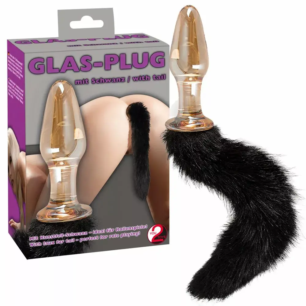 you2toys стеклянная анальная пробка с меховым хвостом Photo 6