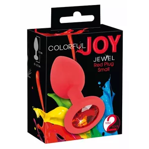 Анальная пробка you2toys Silicone Red, силикон с PU-покрытием, длина 7,2 см, Ø 0,9–2,7 см, акриловая вставка