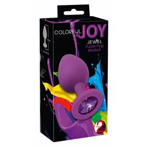 Анальная пробка you2toys Silicone Purple, коническая 8 см, диаметр 1–3,5 см, силикон с PU-покрытием и акриловый кристалл