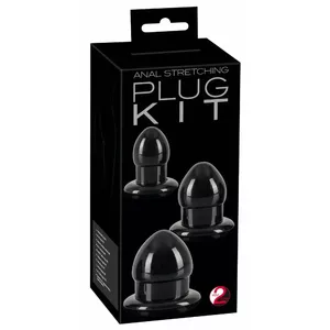 Anal stretching plug kit you2toys Silicone Black — 3 sizes (penetration 4.5–5.7 cm, max Ø 3–4.9 cm), TPR