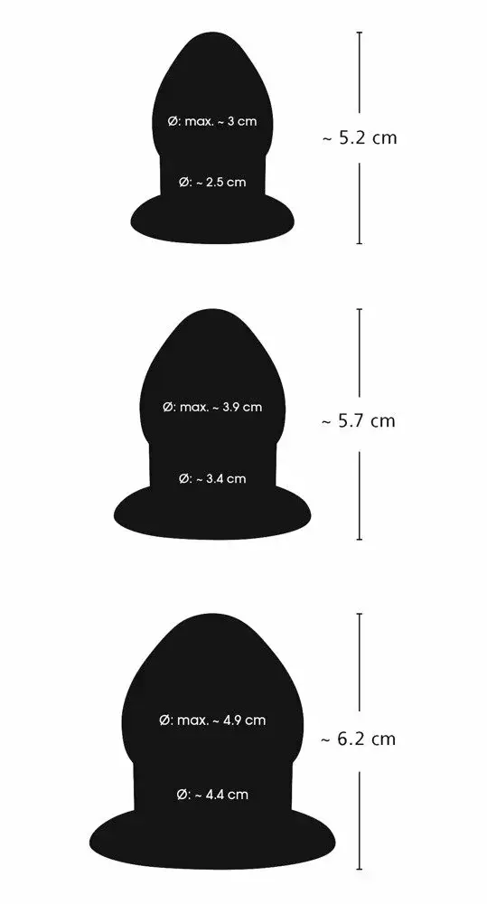 Набор анальных плагов you2toys Silicone Black Photo 5