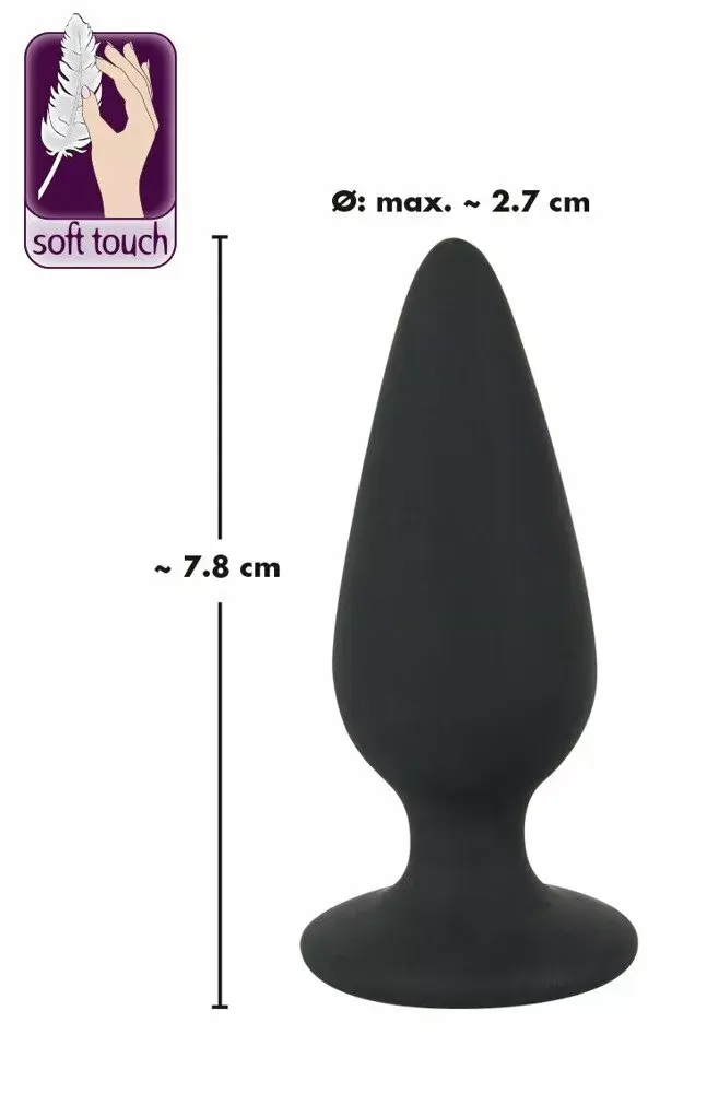 Анальная пробка Black Velvets силикон 7,8 см Photo 6