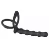 Анальная пробка Black Velvets Silicone — кольцо и шарики Photo 2