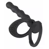Анальная пробка Black Velvets Silicone — кольцо и шарики Photo 3