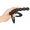 Анальная пробка Black Velvets Silicone — кольцо и шарики Photo 4
